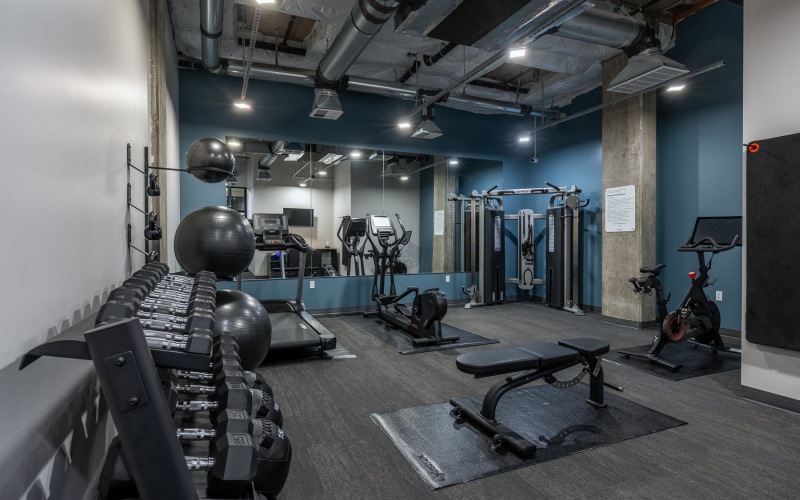 fitness center with ample machines