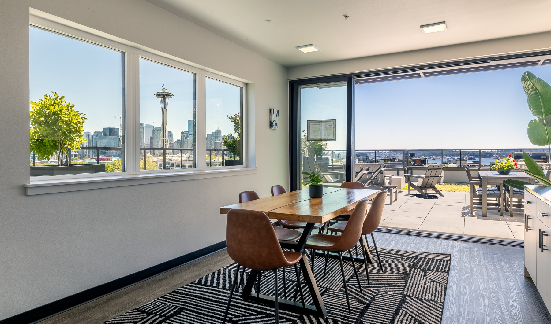 table and chairs with view of outdoor patio