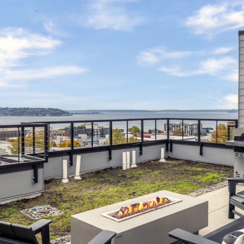 rooftop lounge with grills