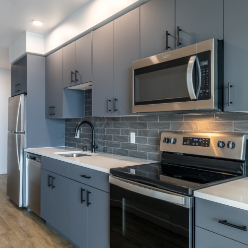 well lit kitchen